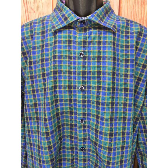 Robert Graham Mens Shirt 2XL Classic Fit Vibrant Contrast Details - Picture 3 of 8